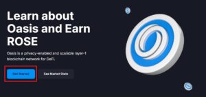 Tham gia Airdrop Oasis Network bằng cách click Earn Rose